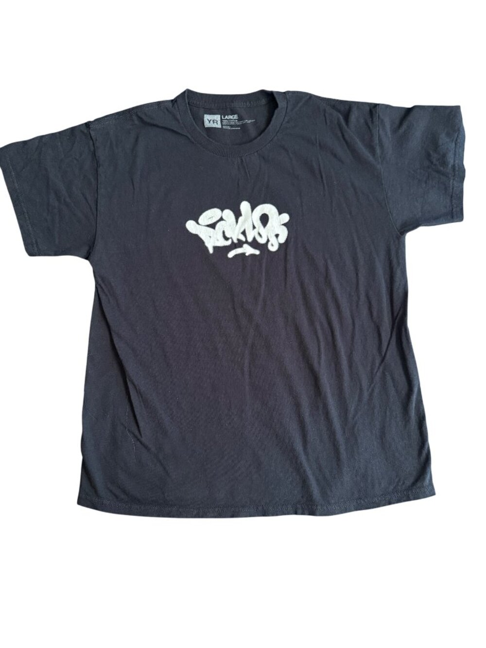Young and Reckless Graffiti Print Black T-Shirt Large 100% Cotton